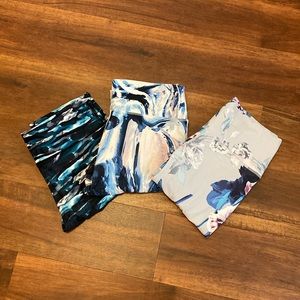 3 Pairs: Fabletics Leggings in Shades of Blue/Green